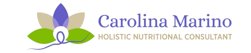 Logo de Carolina Marino Salud Holística con una flor de loto